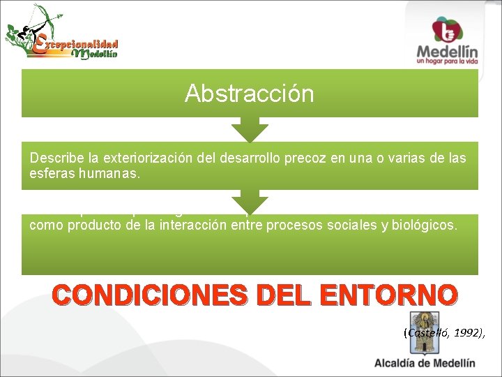 Abstracción Describe la exteriorización del desarrollo precoz en una o varias de las esferas