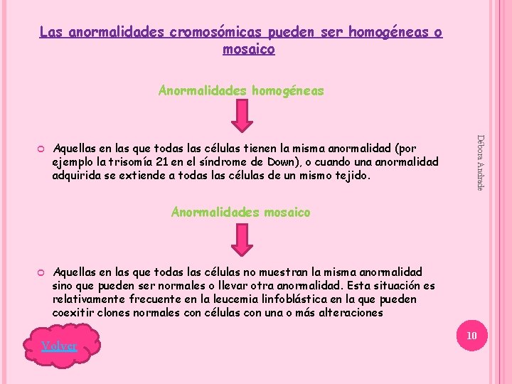 Las anormalidades cromosómicas pueden ser homogéneas o mosaico Anormalidades homogéneas Aquellas en las que