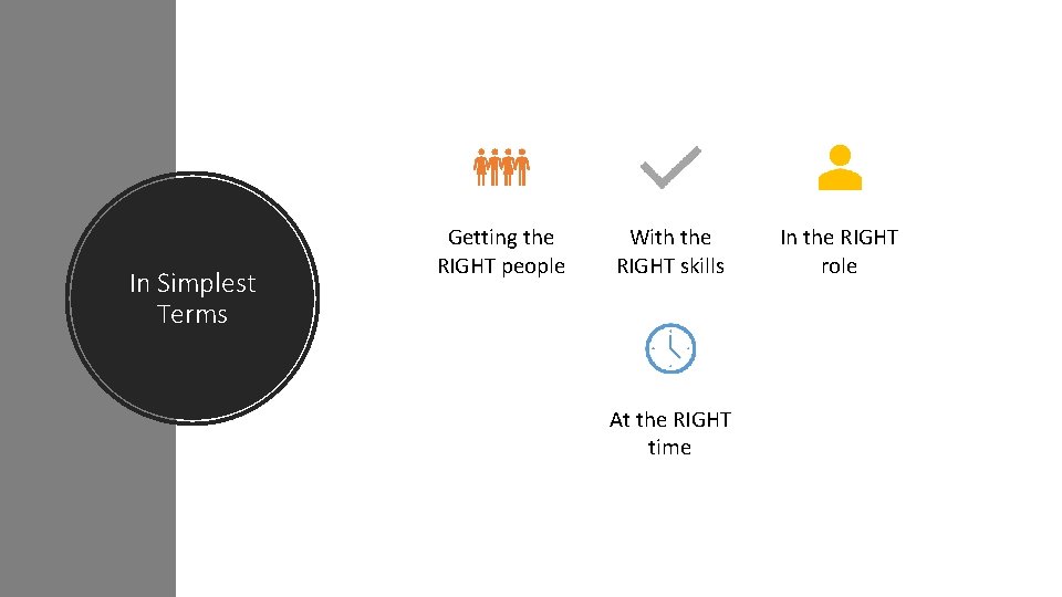 In Simplest Terms Getting the RIGHT people With the RIGHT skills At the RIGHT