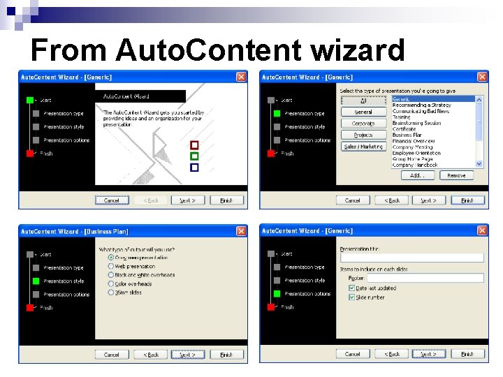 From Auto. Content wizard 