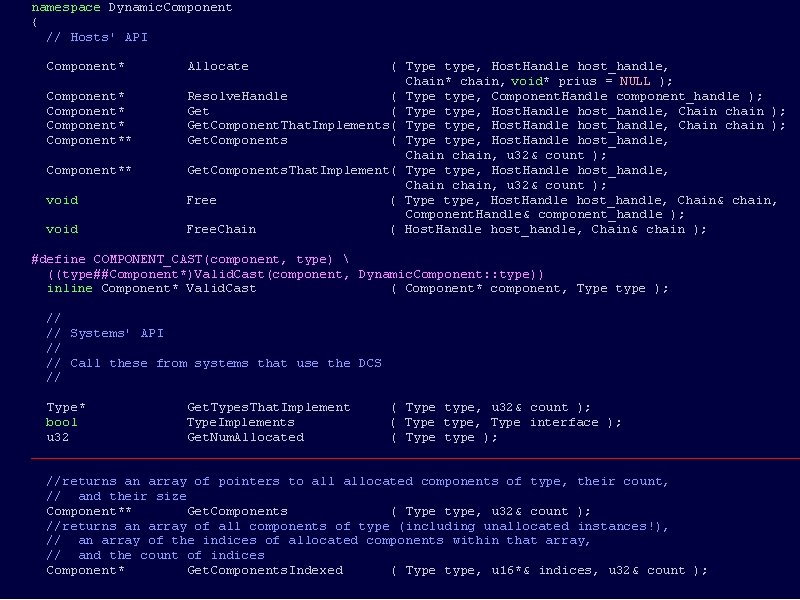 namespace Dynamic. Component { // Hosts' API Component* Allocate ( Type type, Host. Handle