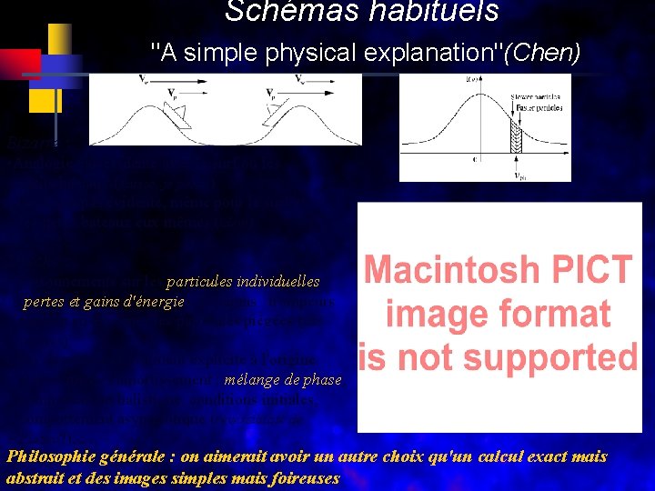 Schémas habituels "A simple physical explanation"(Chen) Bizarre : • Analogie pas évidente avec le