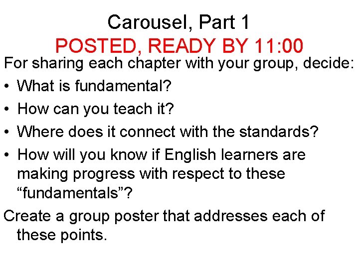 Carousel, Part 1 POSTED, READY BY 11: 00 For sharing each chapter with your