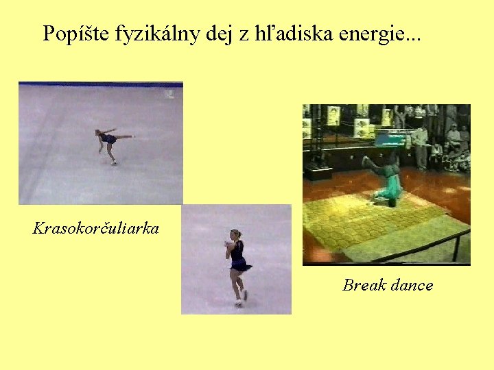 Popíšte fyzikálny dej z hľadiska energie. . . Krasokorčuliarka Break dance 