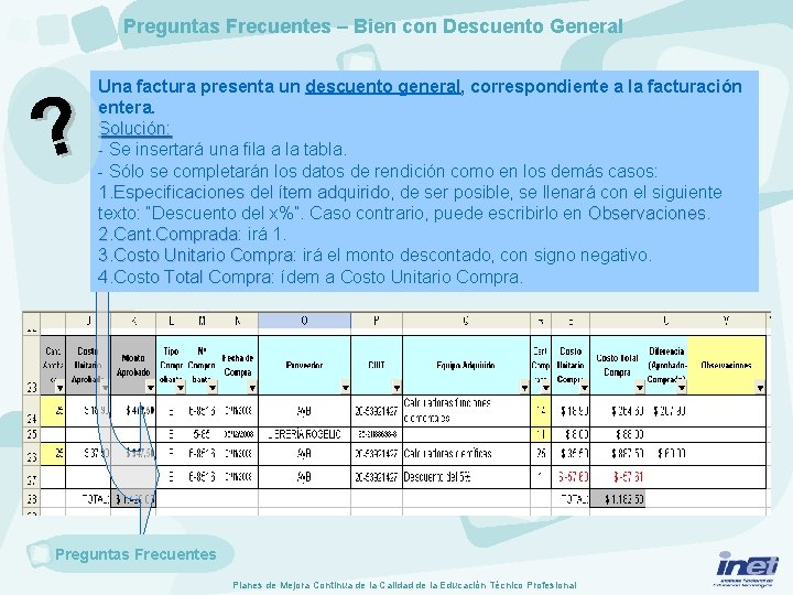 Preguntas Frecuentes – Bien con Descuento General ? Una factura presenta un descuento general,