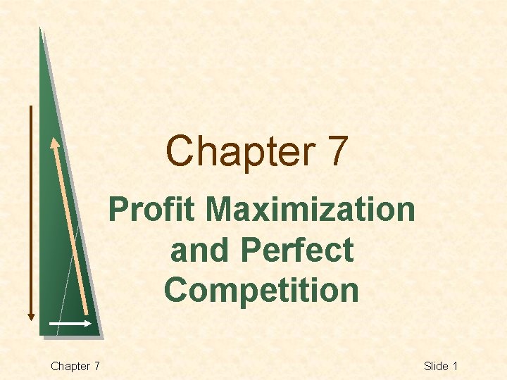 Chapter 7 Profit Maximization and Perfect Competition Chapter 7 Slide 1 