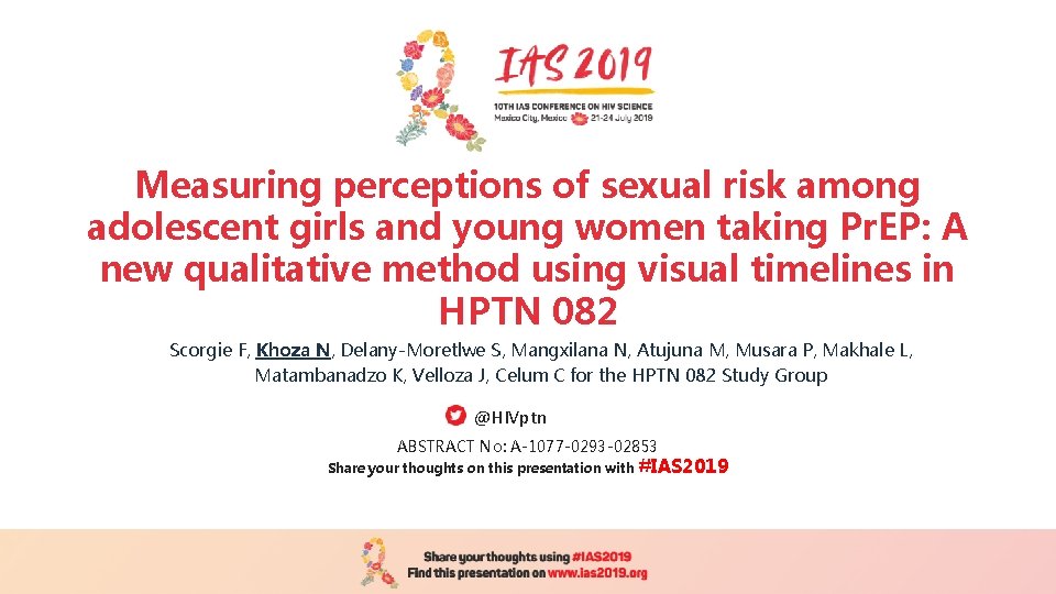 Measuring perceptions of sexual risk among adolescent girls and young women taking Pr. EP: