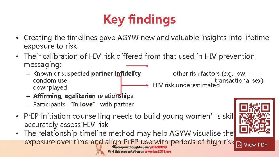 Key findings • Creating the timelines gave AGYW new and valuable insights into lifetime