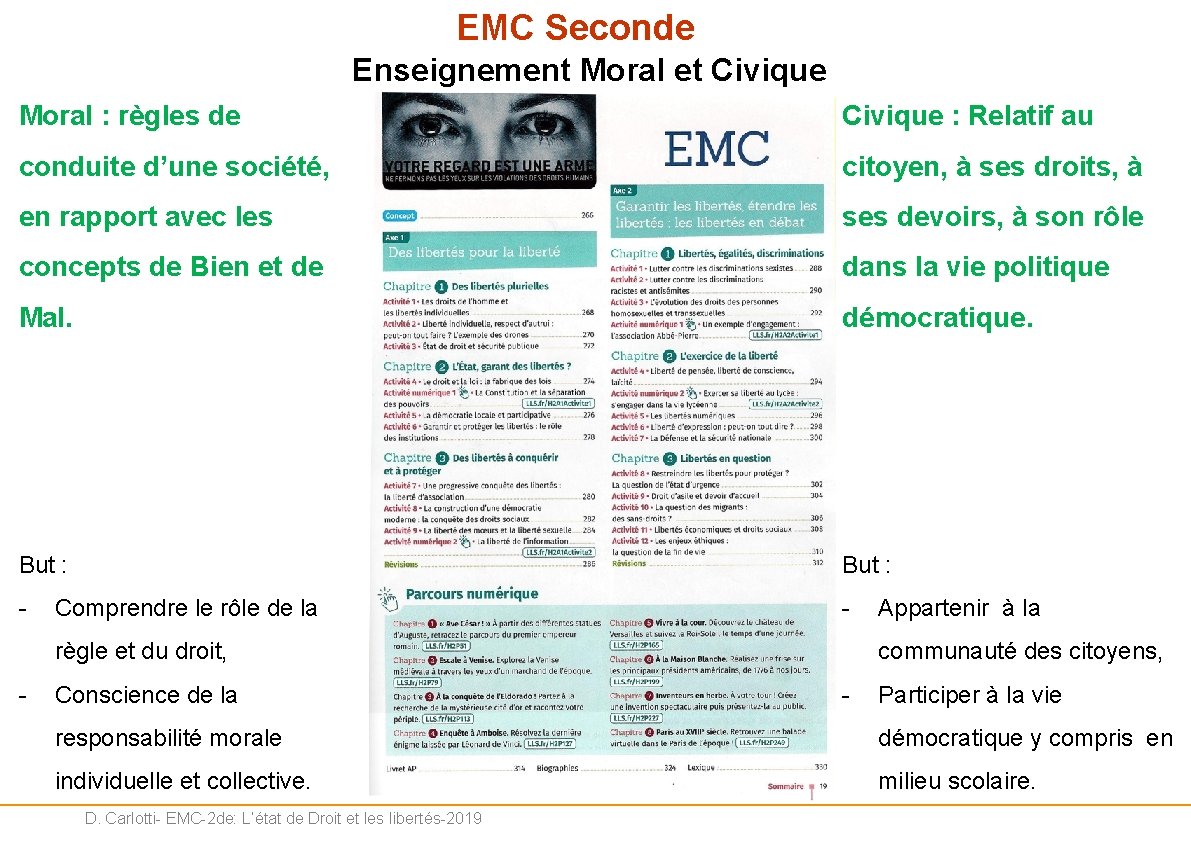 EMC Seconde Enseignement Moral et Civique Moral : règles de Civique : Relatif au