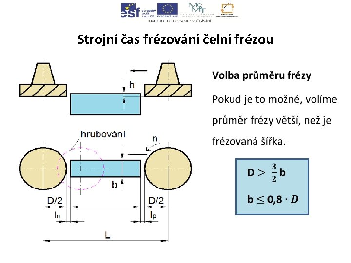 Strojní čas frézování čelní frézou • 