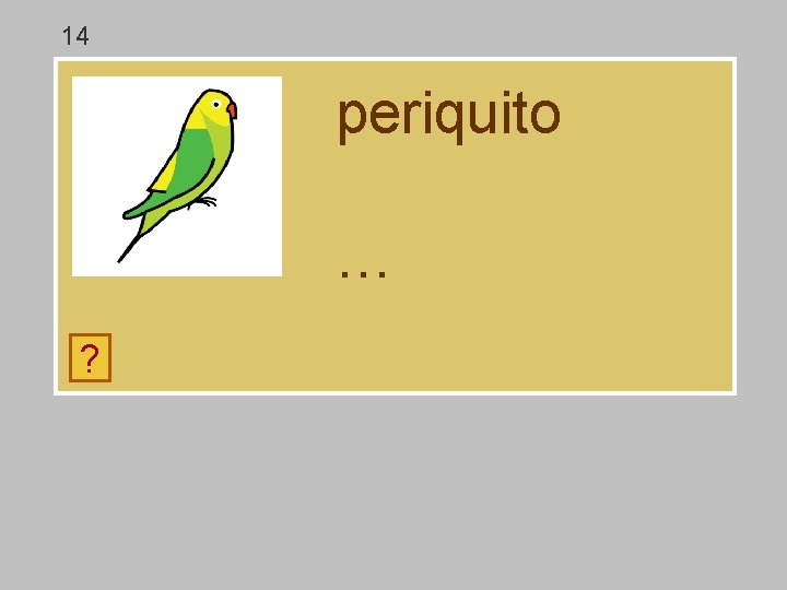 14 periquito … ? o r b e p qu t i 14 periquito … ? o r b e p qu t i