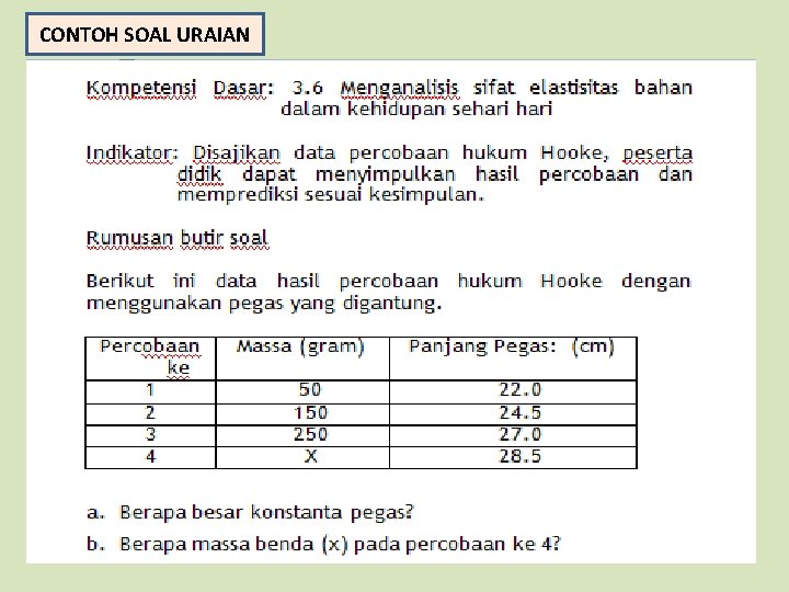 CONTOH SOAL URAIAN 