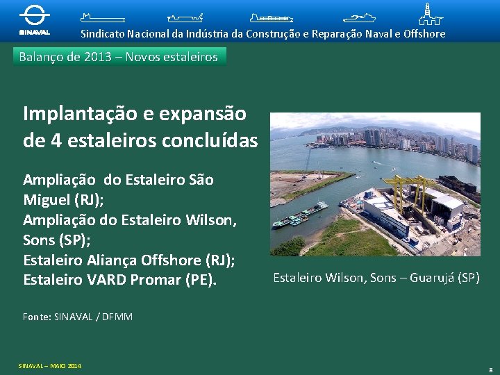 Sindicato Nacional da Indústria da Construção e Reparação Naval e Offshore Balanço de 2013