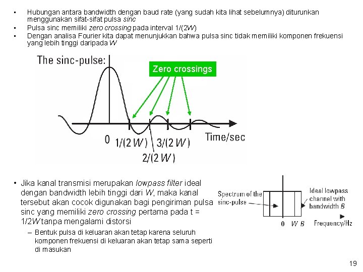  • • • Hubungan antara bandwidth dengan baud rate (yang sudah kita lihat