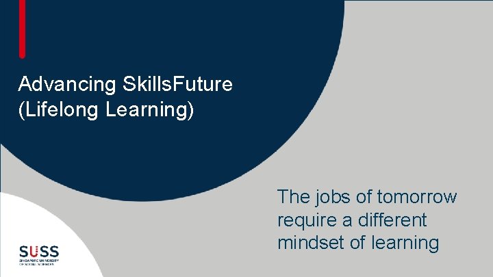Advancing Skills. Future (Lifelong Learning) The jobs of tomorrow require a different mindset of