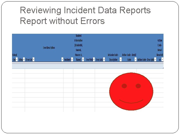 Reviewing Incident Data Reports Report without Errors 