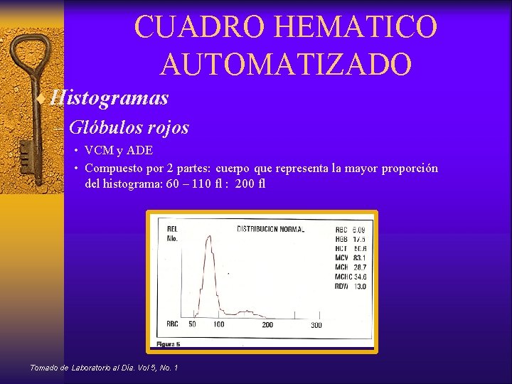 CUADRO HEMATICO AUTOMATIZADO ¨Histogramas – Glóbulos rojos • VCM y ADE • Compuesto por