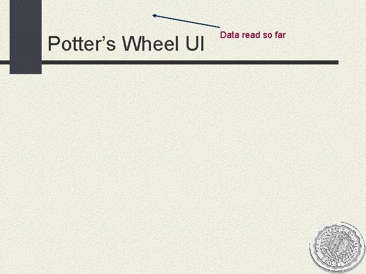 Potter’s Wheel UI Data read so far 
