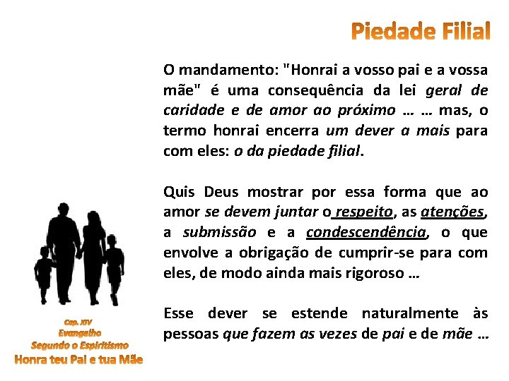 O mandamento: "Honrai a vosso pai e a vossa mãe" é uma consequência da