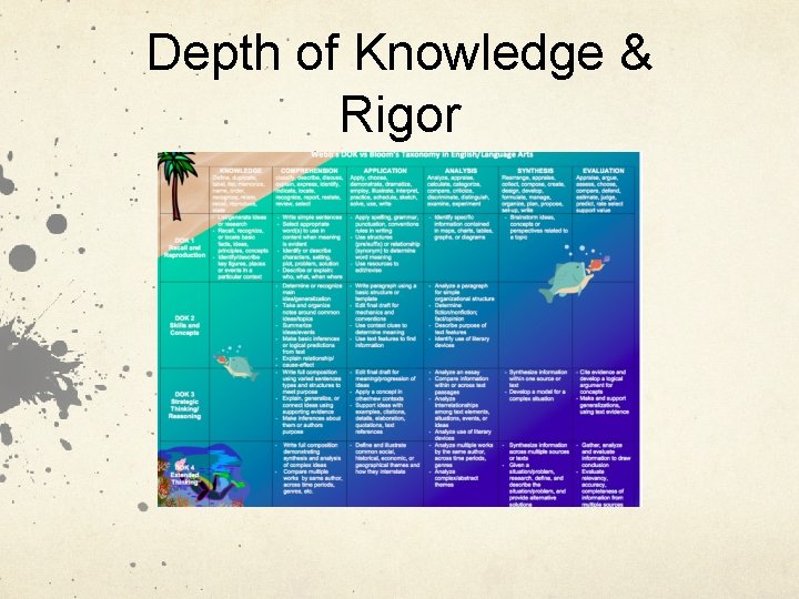 Depth of Knowledge & Rigor 