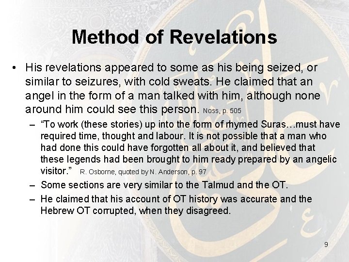 Method of Revelations • His revelations appeared to some as his being seized, or Method of Revelations • His revelations appeared to some as his being seized, or