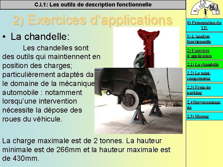 C. i. 1: Les outils de description fonctionnelle 2) Exercices d’applications • La chandelle: