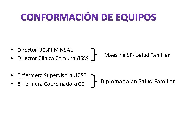  • Director UCSFI MINSAL • Director Clínica Comunal/ISSS Maestría SP/ Salud Familiar •