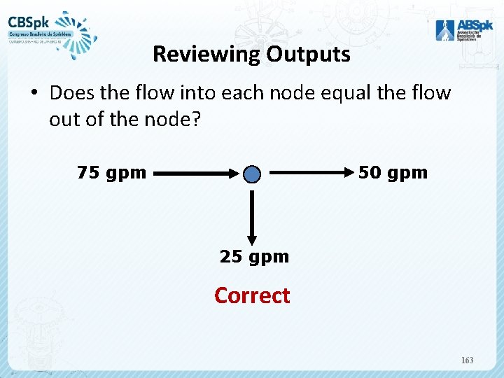 Reviewing Outputs • Does the flow into each node equal the flow out of