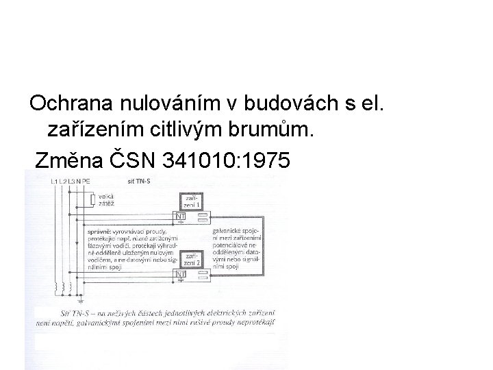 Ochrana nulováním v budovách s el. zařízením citlivým brumům. Změna ČSN 341010: 1975 