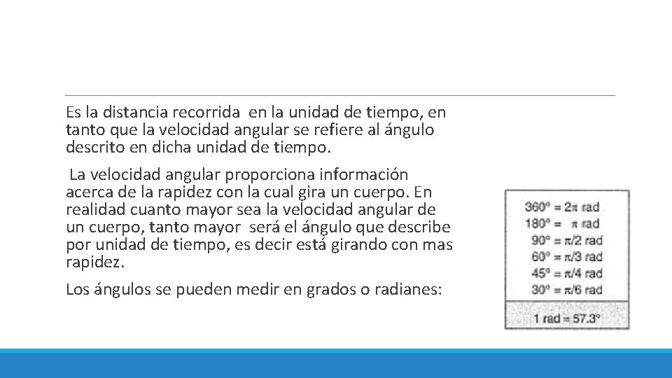  Es la distancia recorrida en la unidad de tiempo, en tanto que la