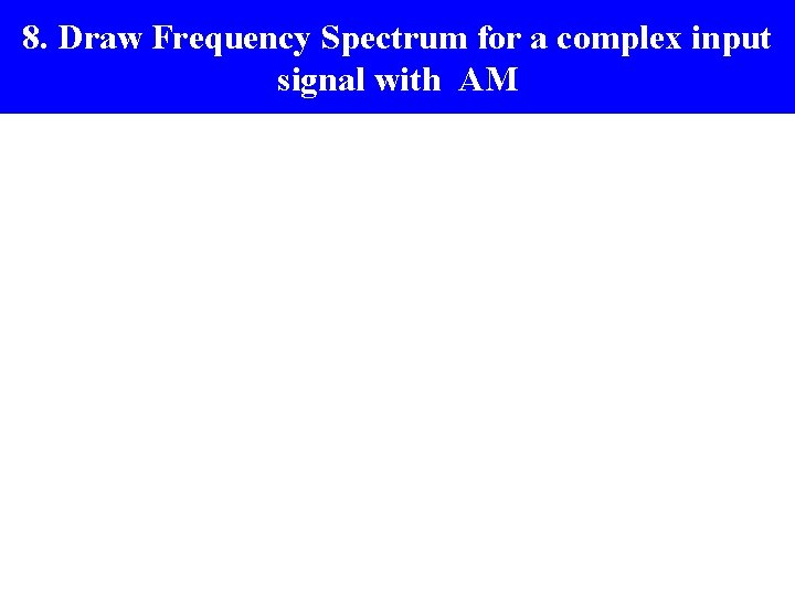 8. Draw Frequency Spectrum for a complex input signal with AM 