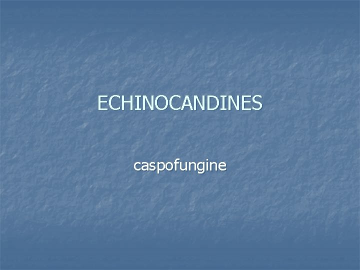 ECHINOCANDINES caspofungine 