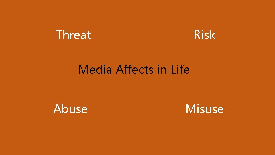 Threat Risk Media Affects in Life Abuse Misuse 