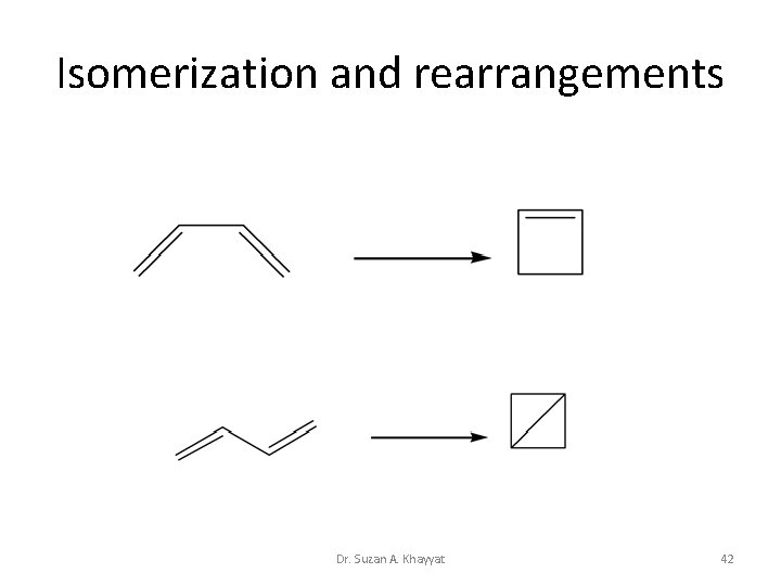 Isomerization and rearrangements Dr. Suzan A. Khayyat 42 