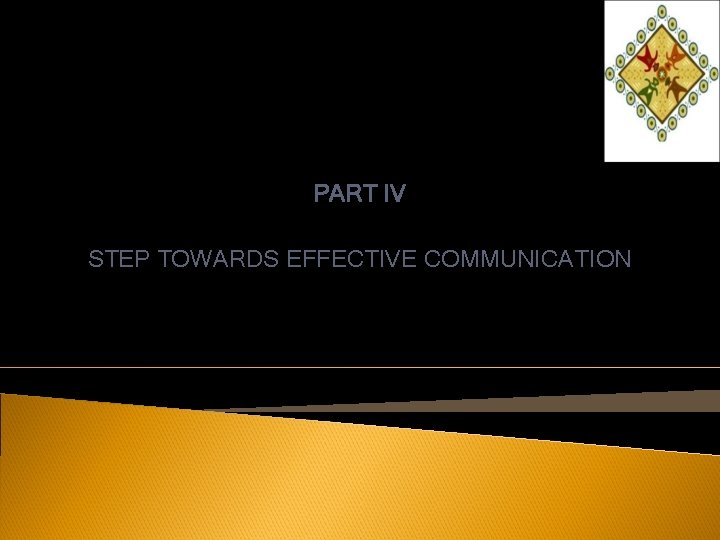 PART IV STEP TOWARDS EFFECTIVE COMMUNICATION 