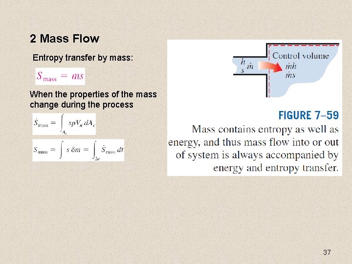 2 Mass Flow Entropy transfer by mass: When the properties of the mass change