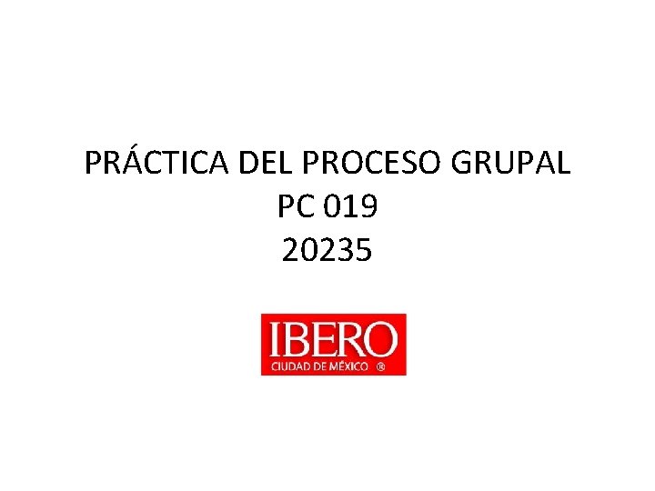 PRÁCTICA DEL PROCESO GRUPAL PC 019 20235 