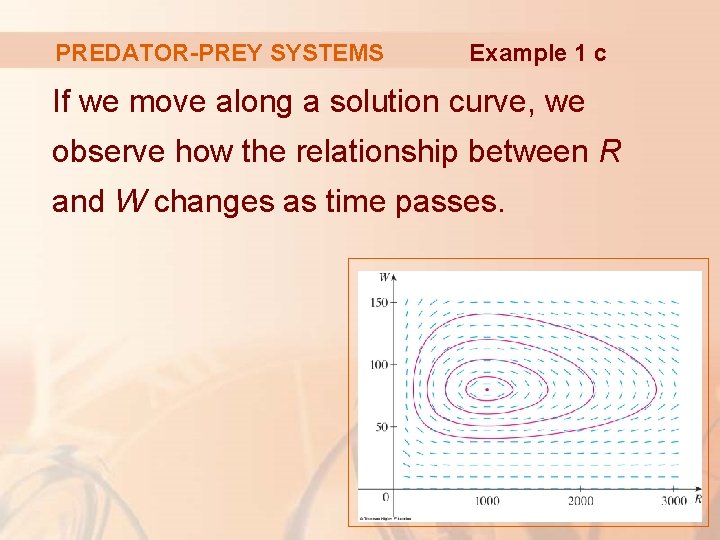 PREDATOR-PREY SYSTEMS Example 1 c If we move along a solution curve, we observe