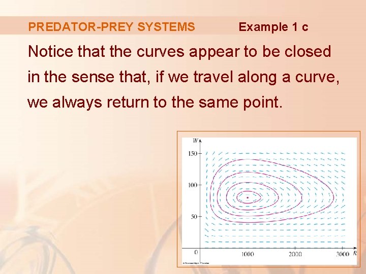 PREDATOR-PREY SYSTEMS Example 1 c Notice that the curves appear to be closed in