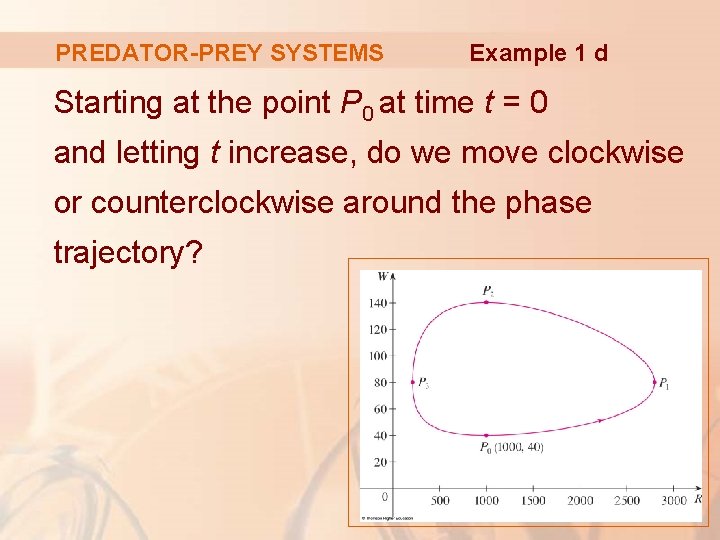 PREDATOR-PREY SYSTEMS Example 1 d Starting at the point P 0 at time t