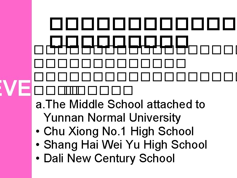 ������������������ ������ a. The Middle School attached to Yunnan Normal University • Chu Xiong