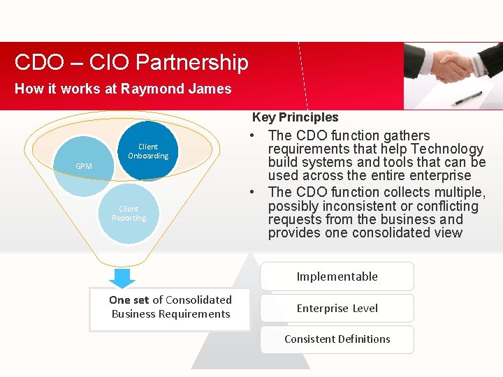 CDO – CIO Partnership How it works at Raymond James Key Principles Client Onboarding