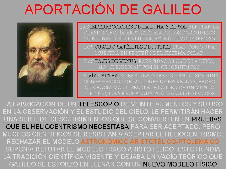 APORTACIÓN DE GALILEO LAS IMPERFECCIONES DE LA LUNA Y EL SOL REFUTAN LA CLÁSICA