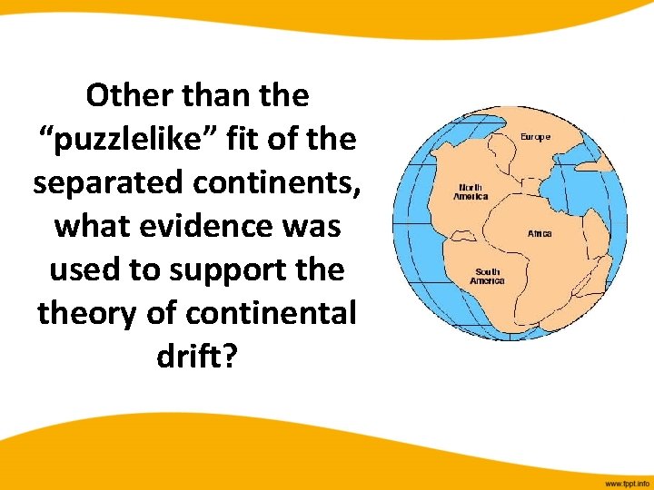 Other than the “puzzlelike” fit of the separated continents, what evidence was used to