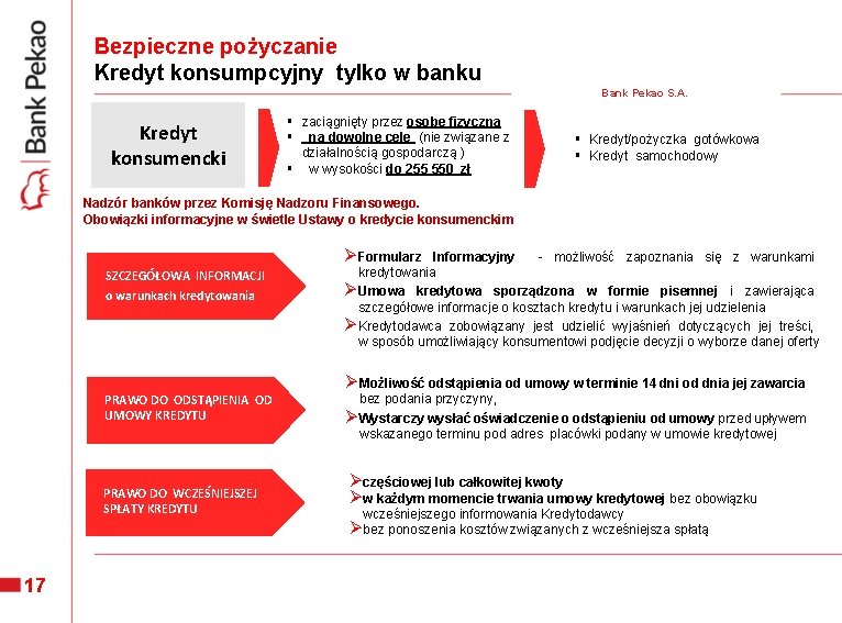 Bezpieczne pożyczanie Kredyt konsumpcyjny tylko w banku Bank Pekao S. A. Kredyt konsumencki § Bezpieczne pożyczanie Kredyt konsumpcyjny tylko w banku Bank Pekao S. A. Kredyt konsumencki §