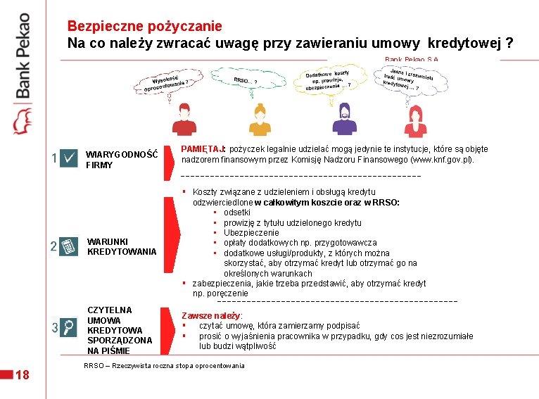 Bezpieczne pożyczanie Na co należy zwracać uwagę przy zawieraniu umowy kredytowej ? Bank Pekao Bezpieczne pożyczanie Na co należy zwracać uwagę przy zawieraniu umowy kredytowej ? Bank Pekao