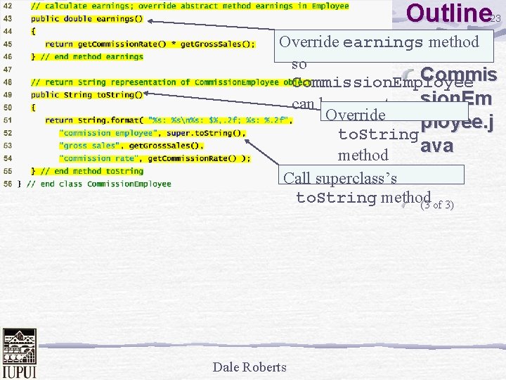 Outline 23 Override earnings method so Commission. Employee can be concrete sion. Em Override