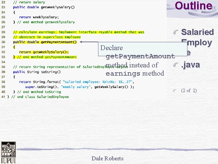 Outline 51 Salaried Employ Declare get. Payment. Amount ee method instead of. java earnings