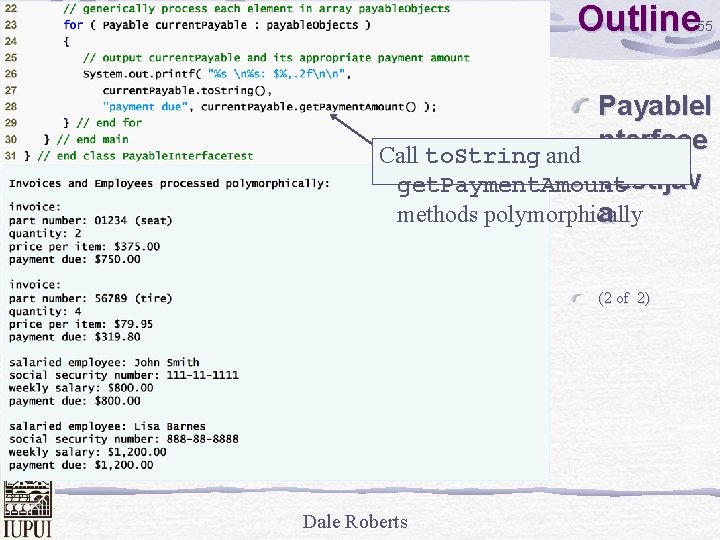 Outline 55 Payable. I nterface Call to. String and Test. jav get. Payment. Amount