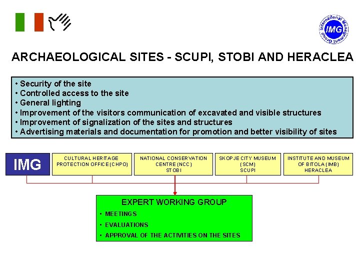 ARCHAEOLOGICAL SITES - SCUPI, STOBI AND HERACLEA • Security of the site • Controlled